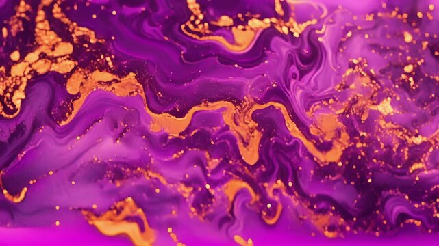 An upclose view of a deep purple craft paper displaying a marbled and distressed pattern in shades of gold and silver.