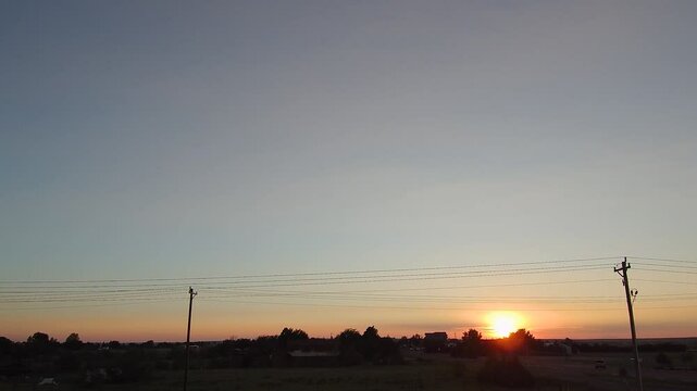 beautiful sunset filmed strafing right