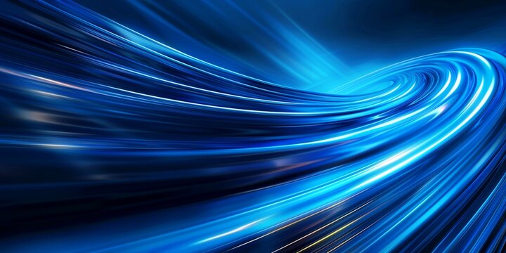 Abstract blue background with curved lines and light effects, perfect for technology and futuristic designs.
