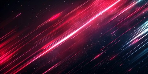 Fototapeta premium Abstract red and black background with dynamic light streaks, ideal for tech and digital designs. 