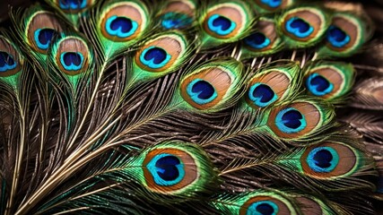 Obraz premium Elegant Peacock Feathers with Iridescent Colors