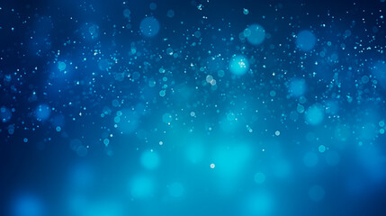 blue holiday background with Christmas transparent spots glare and shine glitter. New year design
