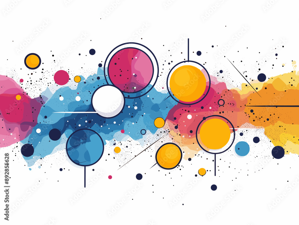 Poster abstract background with circles and dots. vector illustration for your design