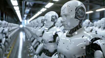 Fototapeta premium Robot assembly line in a high-tech factory