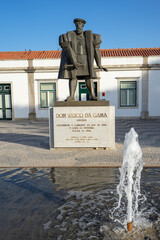 Statue of the navigator Vasco da Gama inserted in the Alentejo town of Vidigueira-Portugal