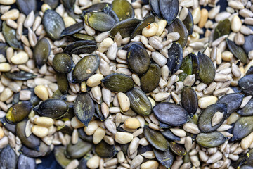 Set of human food seeds consisting of seeds and sunflower seeds