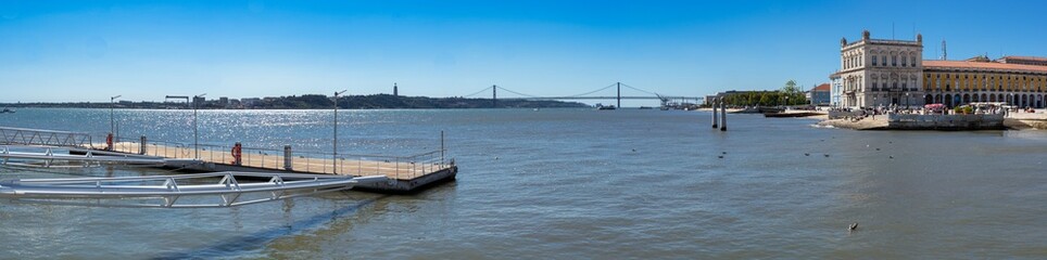View of the terreiro do paçoo and quay of columns in Lisbon.