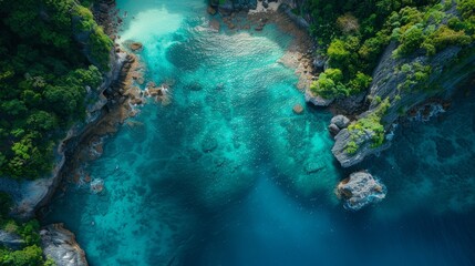 Aerial view of the coast of Thailand