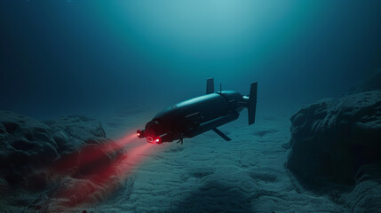 Autonomous underwater drones exploring ocean depths 