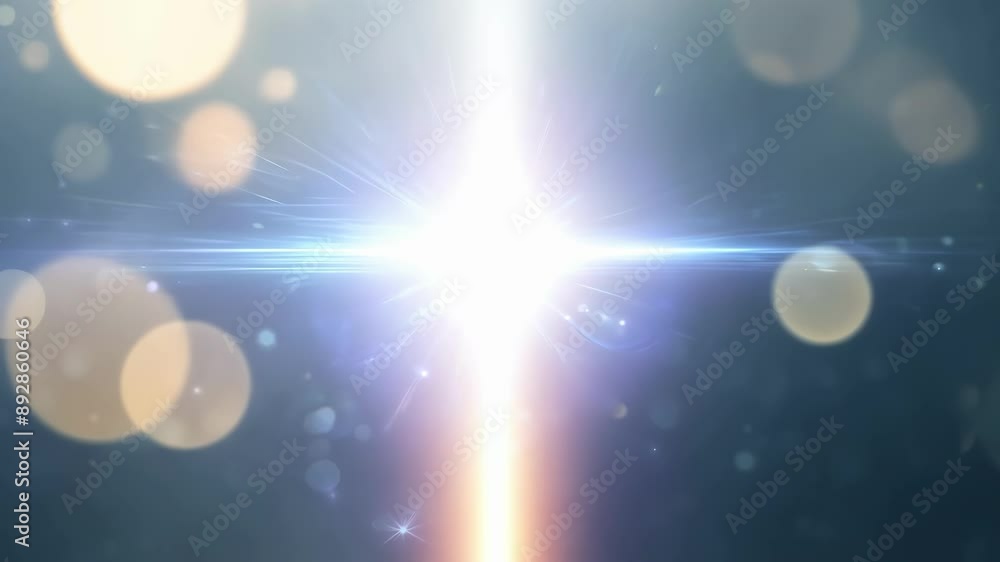 Poster a closeup of a persons face as they concentrate intently with a beam of light shooting out from betw