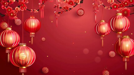  Free vector gradient chinese new year photocall template
