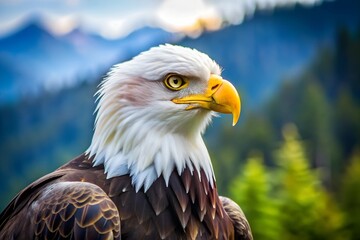Obraz premium Close-Up Portrait of a Bald Eagle