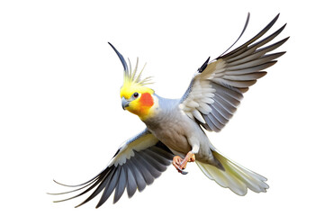 Obraz premium Vibrant Cockatiel Parrot With Bright Yellow Crest and Orange Cheek Patch