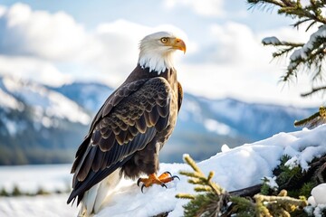 Fototapeta premium Close-Up Portrait of a Bald Eagle