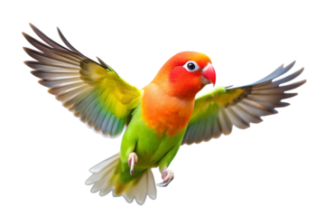 A Green And Red Lovebird Posing