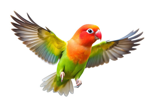 A Green And Red Lovebird Posing