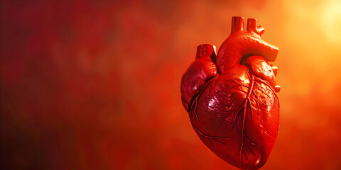 red heart, ai generated.