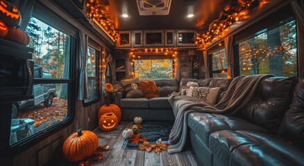 Naklejka premium Cozy Camper Halloween Decor