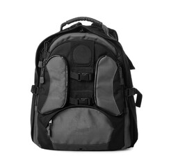 Fototapeta premium Backpack for camera isolated on white. Professional accessory