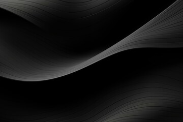 A photo showing a black abstract background with smooth, wavy lines.