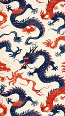 Hand drawn chinese dragon pattern
