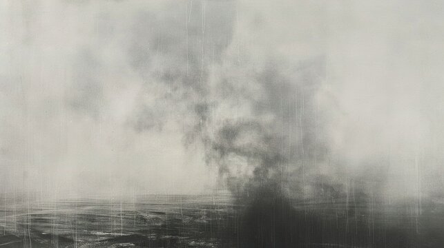  Monochrome image of a boat emitting considerable smoke on water