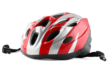 Fototapeta premium One colorful protective helmet isolated on white