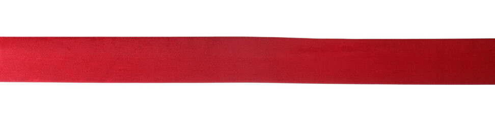 One beautiful red ribbon isolated on white