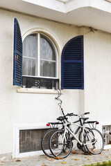 Bicycles near a house. Adalar. Istanbul. Turkey.