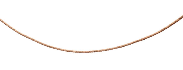 One brown braided rope isolated on white