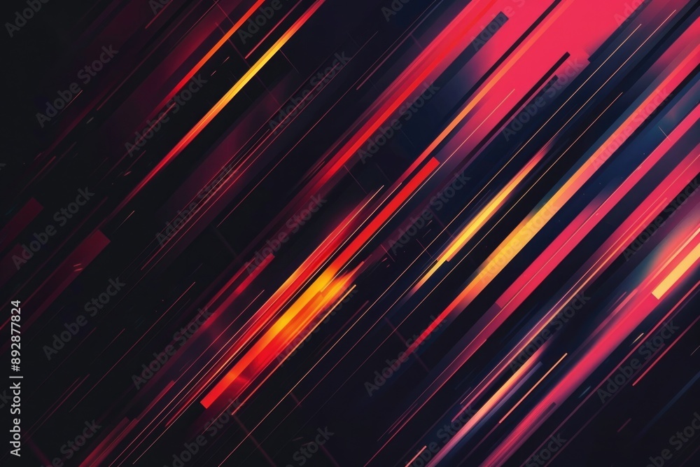 Poster Abstract design featuring bold red and black lines on a textured surface