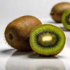 Tasty Delicious Vitamin Green Kiwi Fruit whiteBackground