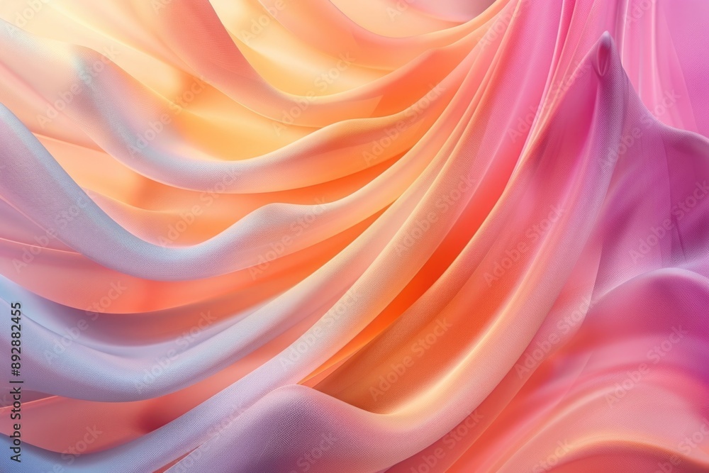 Aufkleber a close-up shot of textured pink and yellow fabric with intricate patterns and colors