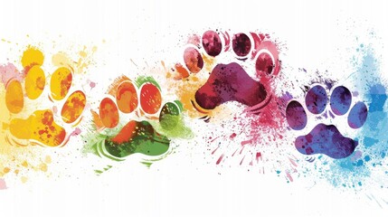 Pet Business Card Design with Colorful Paw Print Patterns for Cat and Dog Lovers