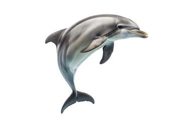 Fototapeta premium Beautiful Dolphin Bottlenose in Natural Tropical White Background