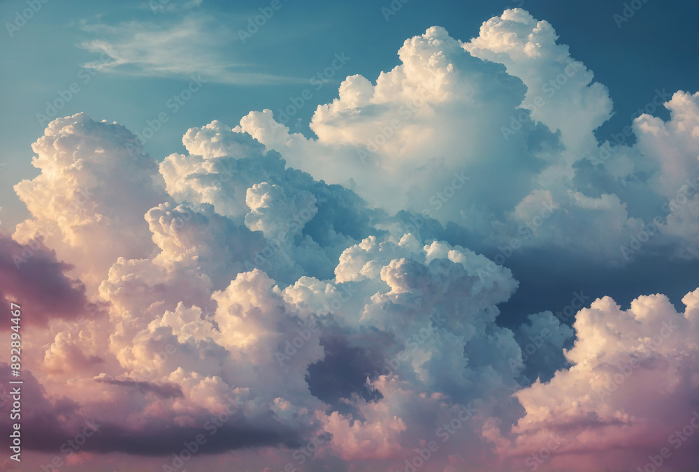 Poster ethereal abstract background with soft clouds and dreamy colors