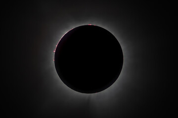 Total eclipse of the sun on April 8, 2024, as seen from Direks, Arkansas.