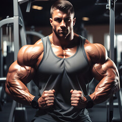 man fitness sport muscular athlete body fighter 