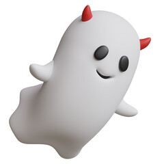 3d render of Halloween ghost has devil horns