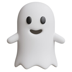 3d render of halloween ghost cute