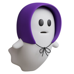 3d render of halloween ghost wearing a headscarf