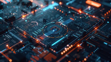 Fototapeta premium A creative 3D rendering of a system update process