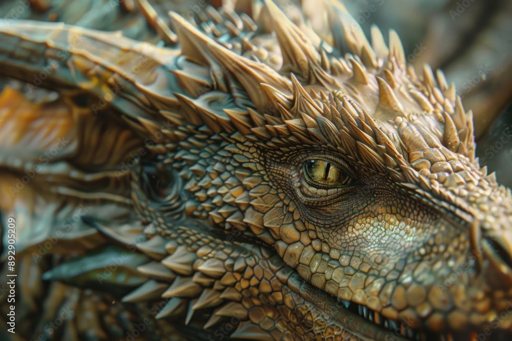 Poster closeup macro photography of intricate reptilian scales showcasing detailed texture and vivid patter