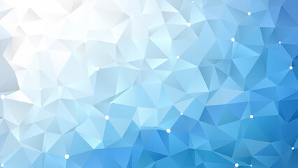 Fototapeta premium White, light gray and light blue mesh grid polygon vector pattern background with color gradient. Abstract full frame 3D triangular low poly style background. Copy space.
