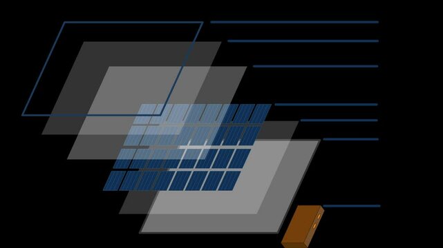 solar panel components in layers