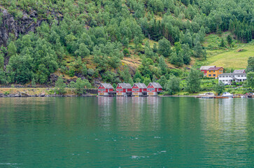 Architecture in the village of Flam, Norway