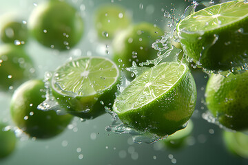 Lime pieces floating