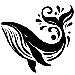 Beautiful whale silhouette
