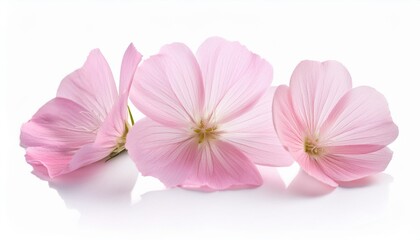 close up of light pink pinkladies flower isolated on white background oenothera speciosa