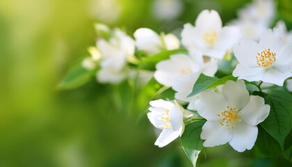 white flowers on green blur background